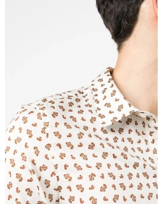 Etro White Paisley Print Shirt for men