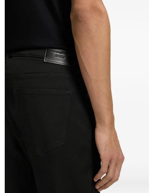 Boss Black Logo-Patch Trousers for men