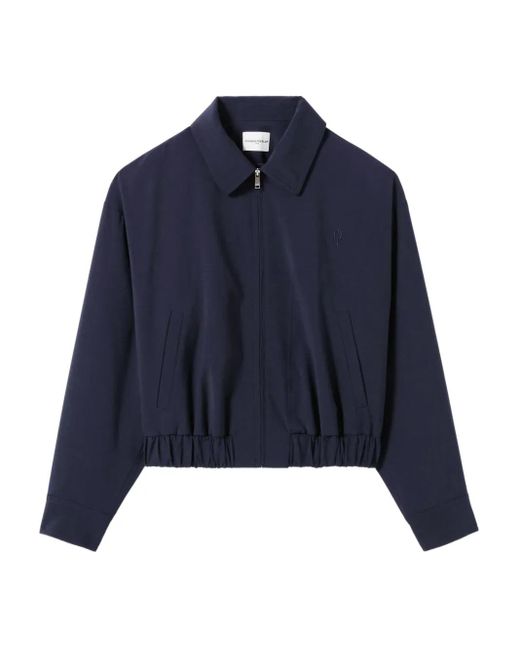 Claudie Pierlot Blue Cropped-Jacke Mit Reißverschluss