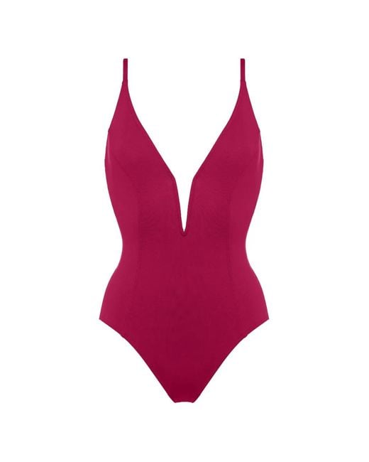 Eres Pink Galbe V-Neck Swimsuit