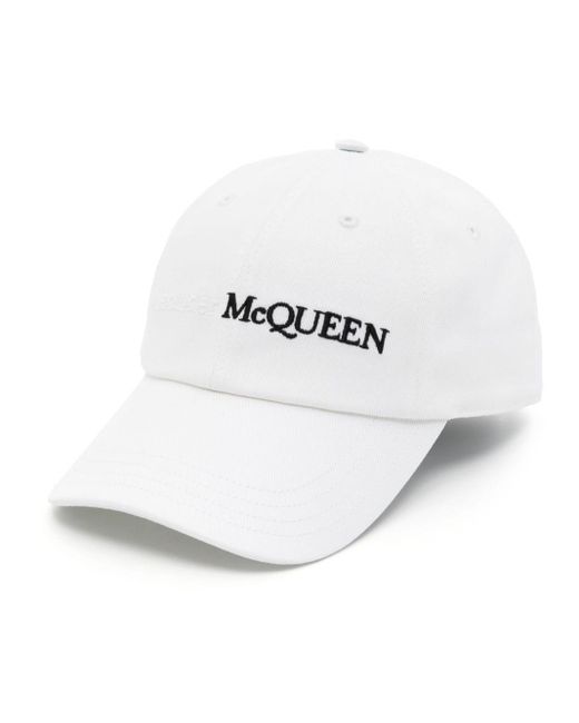 Cappello da baseball con ricamo di Alexander McQueen in White da Uomo