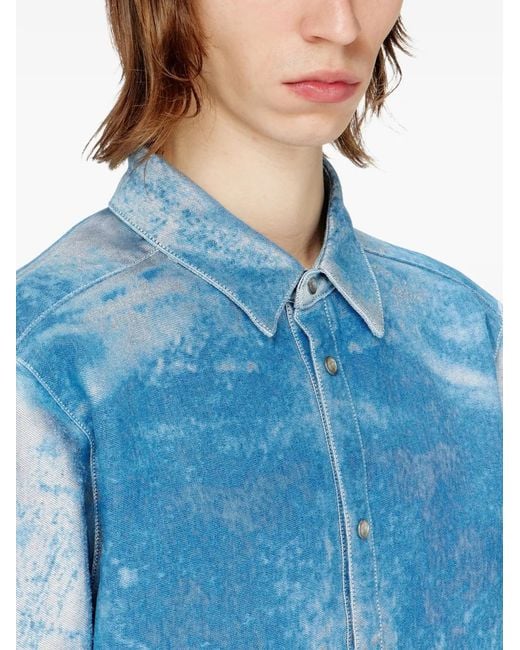DIESEL Blue D-Kelmar-Fsi Denim-Effect Shirt for men