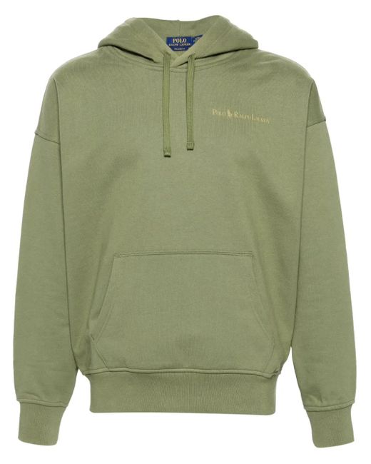 Polo Ralph Lauren Green Logo Print Drawstring Hoodie for men