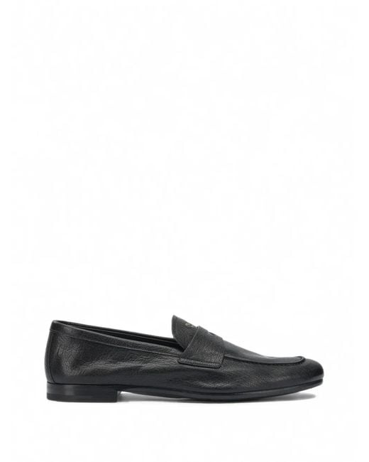 Prada White Grainy-Leather Loafers for men