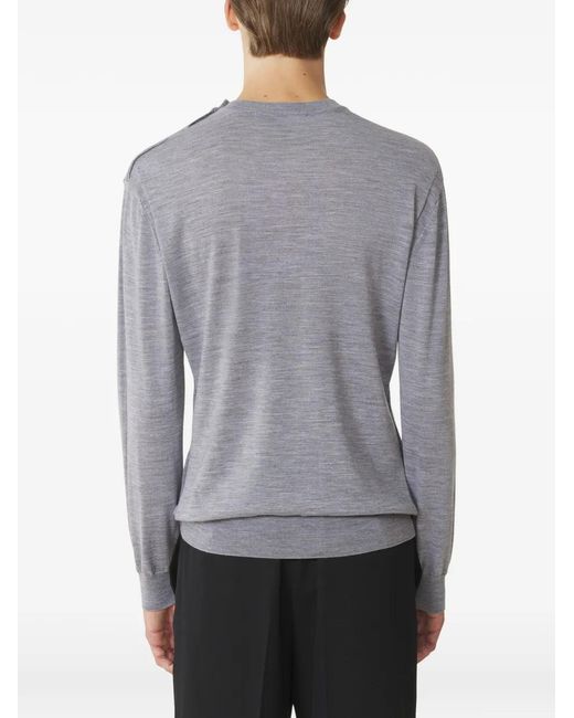 Lanvin Gray Crew-Neck Pullover for men