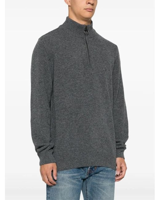 Barbour Gray Wool Sweater for men