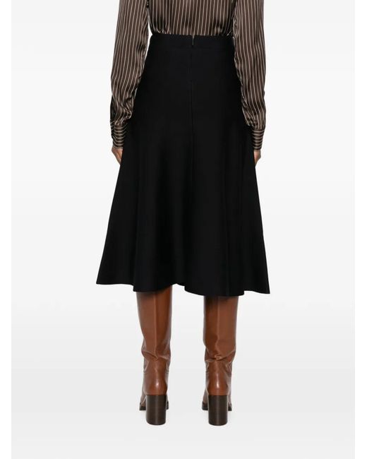 Moncler Black Logo-Patch Midi Skirt