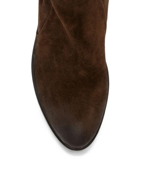 strategia shoes Brown Suede Block-Heel Boots