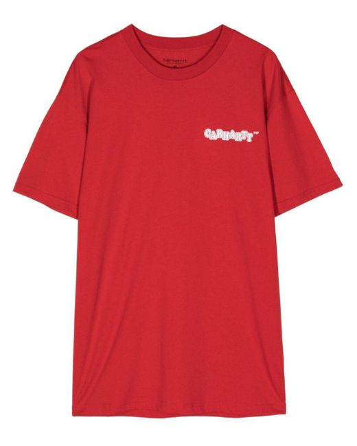 Carhartt Red Fast Food-print Cotton T-shirt for men