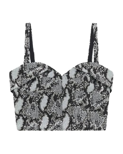 Top estilo corsé con estampado de serpiente IRO de color Gray