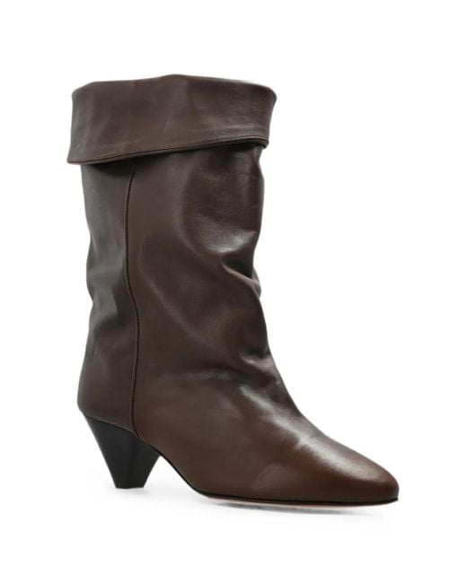 Isabel Marant Brown Dalby Leather Ankle Boots