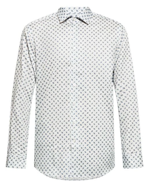 Etro White Paisley-print Cotton Shirt for men