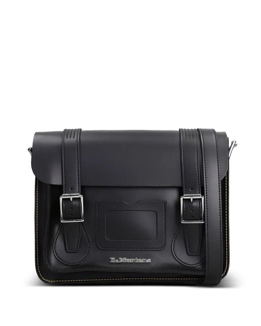 Dr. Martens Black Buckle-Fastening Contrast-Stitch Shoulder Bag