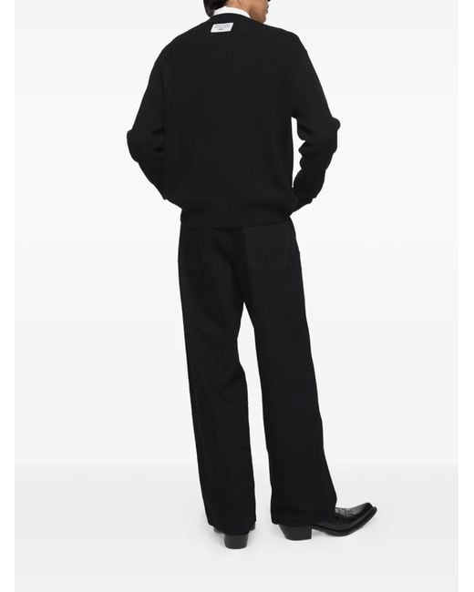 Acne Black Crew-Neck Sweater for men