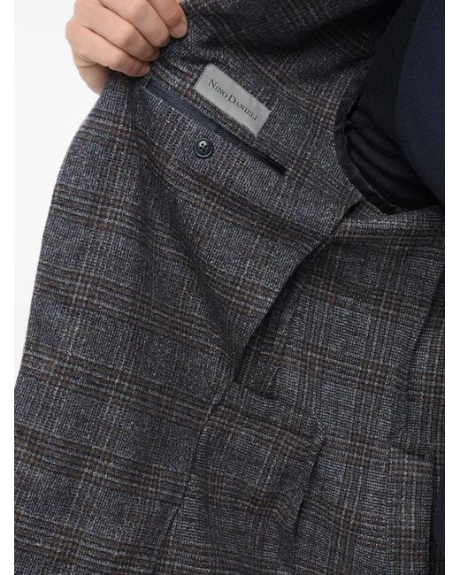 Corneliani Gray Nino Danieli Checked Blazer for men