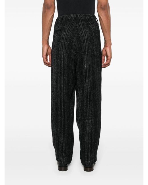 Yohji Yamamoto Black Z-stripe Wide-leg Trousers for men