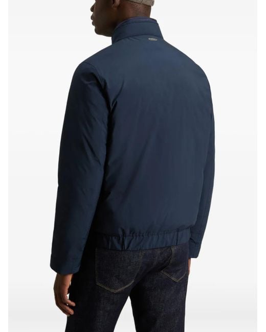 Woolrich Blue Padded Bomber Jacket for men