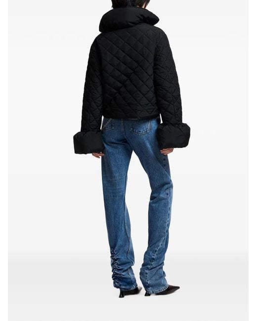 Essentiel Antwerp Black Zip-Up Quilted Jacket