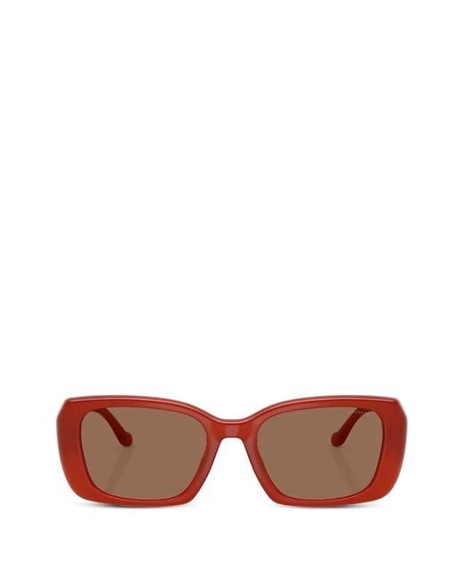 COACH Pink Logo-Plaque Rectangle-Frame Sunglasses