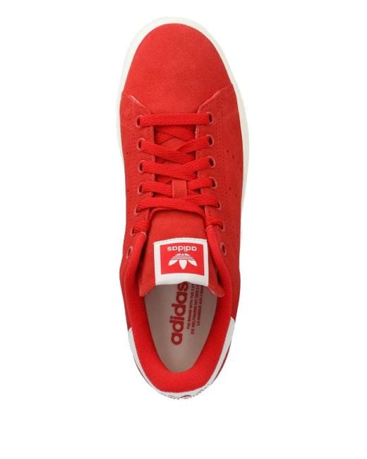 Adidas Red Stan Smith Leather Sneakers