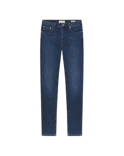 FRAME Blue Modern Straight Five-Pocket Jeans for men