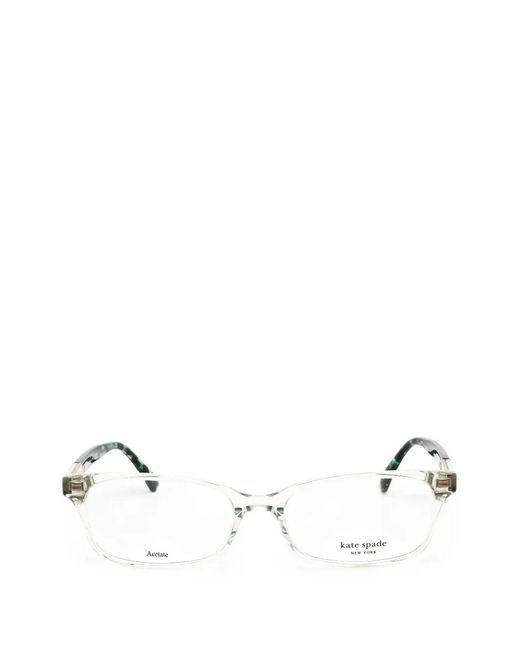 Kate Spade White Laurel Rectangle-Frame Glasses