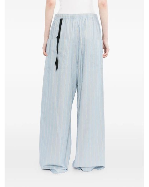 Marina Yee Blue Striped Drawstring Trousers