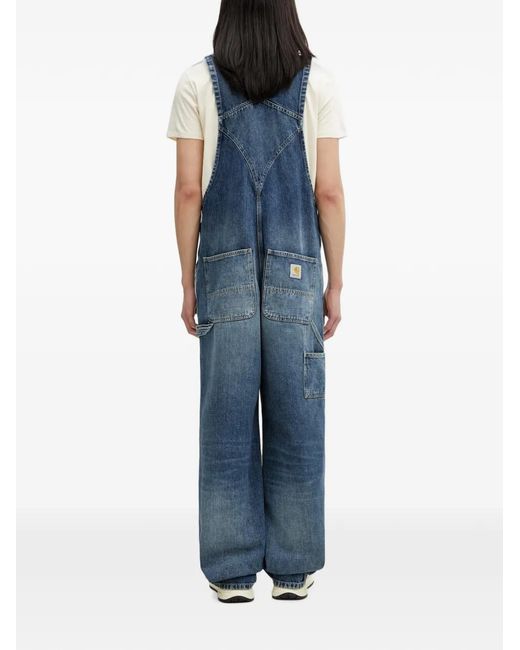 Carhartt Blue Logo-Patch Dungarees for men
