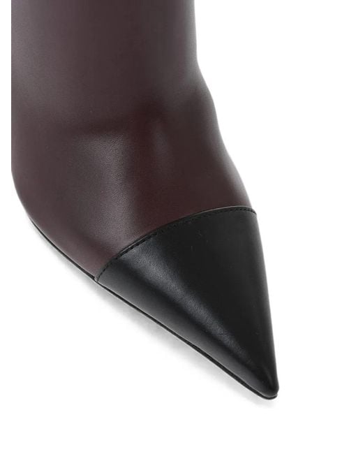 Francesco Russo Brown Contrast-Toe Ankle Boots