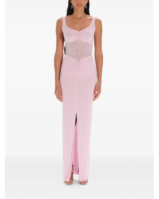 MANURI Pink Kristen 2.5 Bead-Detail Maxi Dress
