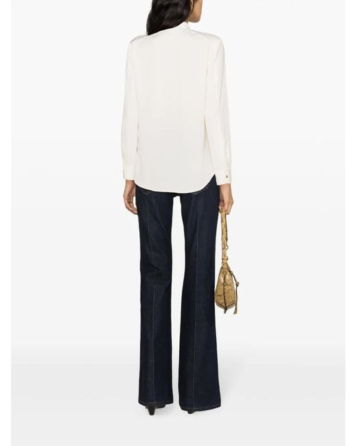 Ralph Lauren White Heiberly Crepe Shirt