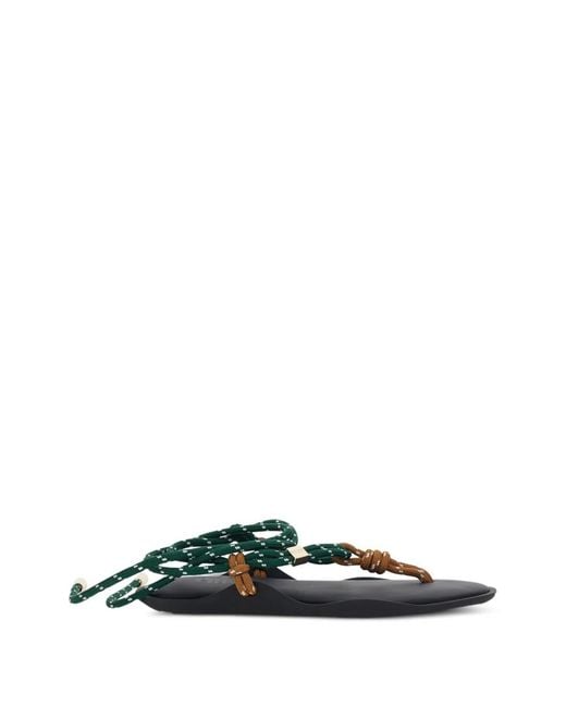 FLOWZE Green Flò Twin Rope-Detail Lace-Up Sandals