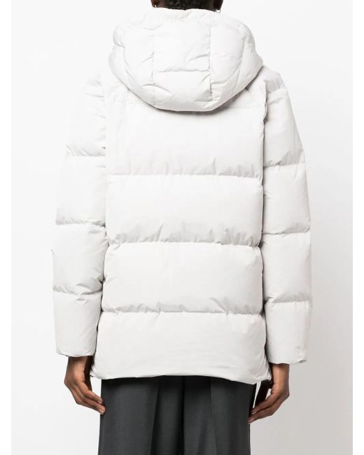 Aspesi White Quilted-Finish Hooded Coat