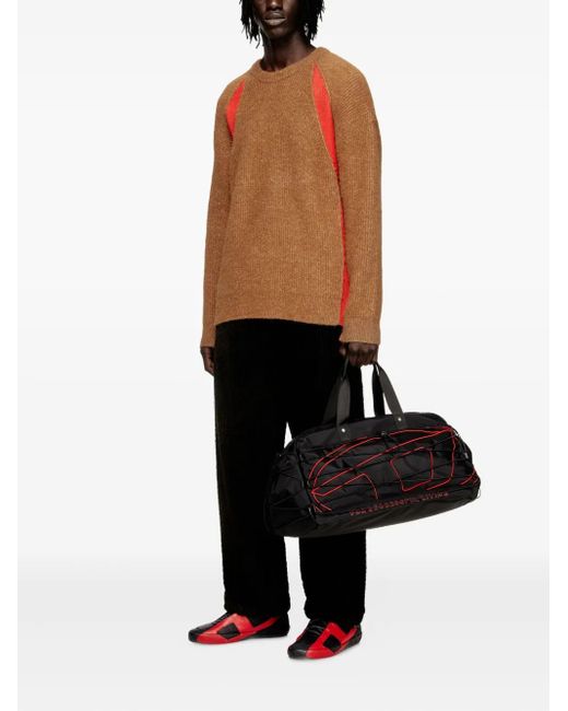 DIESEL Orange K-Lollo Ribbed-Panel Sweater for men
