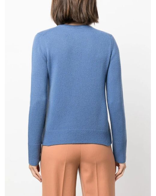 Vince Blue Long-Sleeve Crew-Neck Jumper