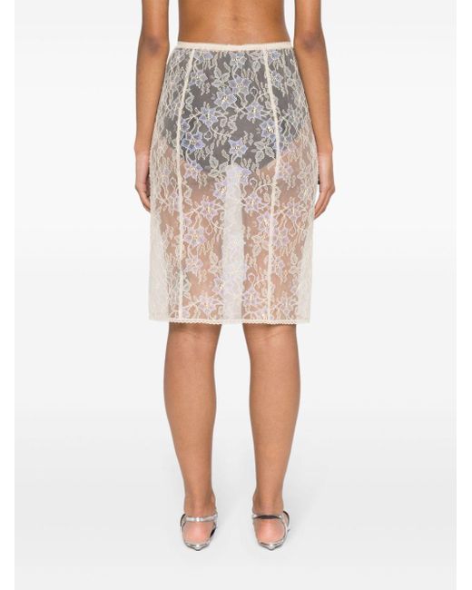 Zadig & Voltaire White Justicia Floral-lace Skirt