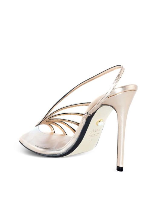 ALEVI White 120Mm Leather Slingback Sandals