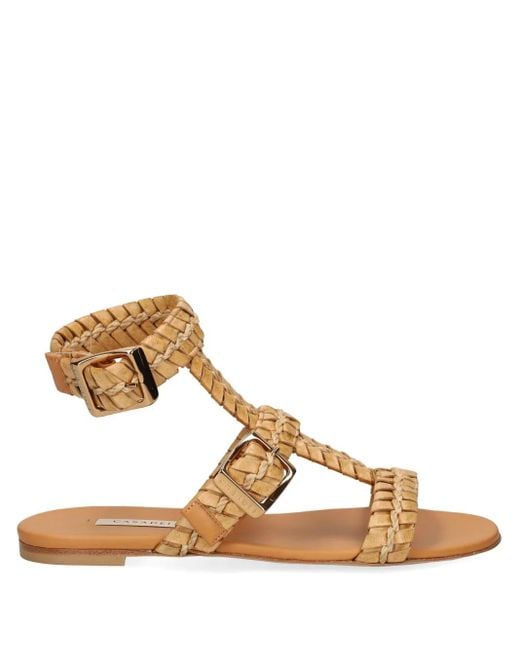 Casadei ウーブンストラップ サンダル Brown