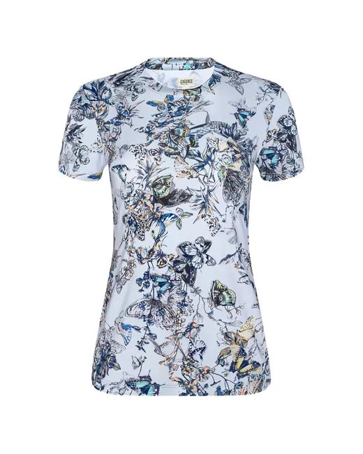 L'Agence Blue Ressi Butterfly-Print T-Shirt