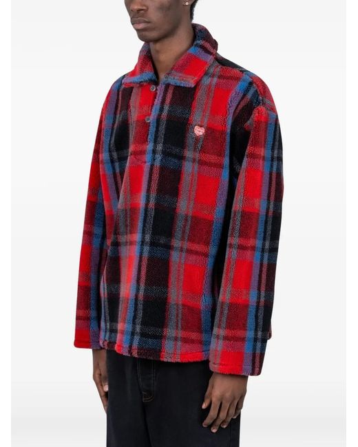 Human Made Red Plaid Sweatshirt for men