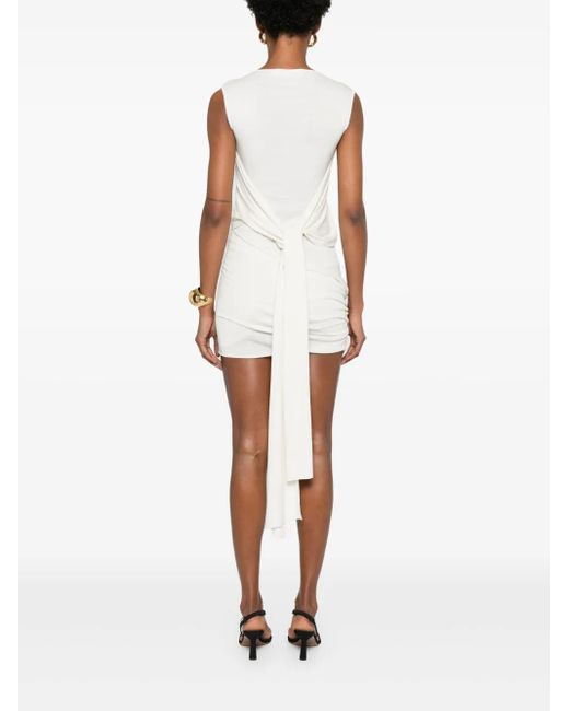 AYA MUSE White Draped Mini Dress