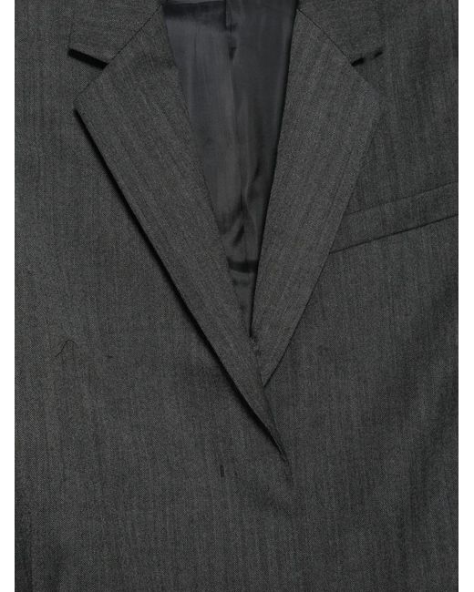 Juun.J Gray Herringbone-Pattern Cropped Jacket