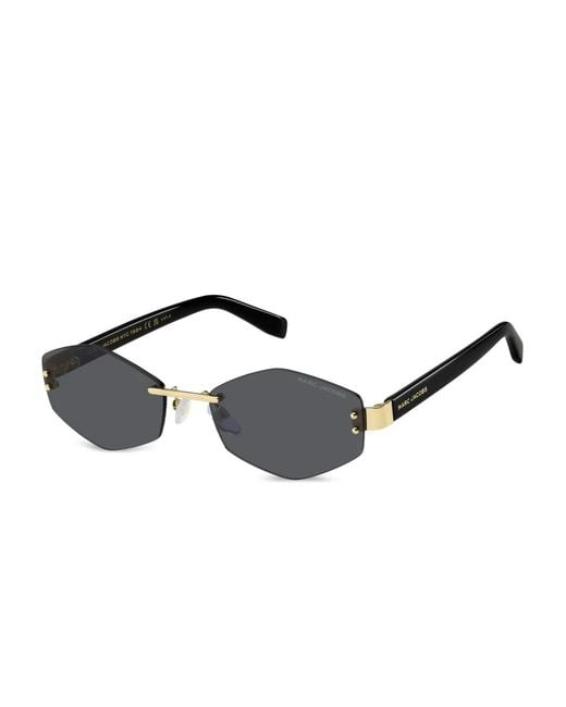 Marc Jacobs Black Geometric-Frame Chain-Strap Sunglasses