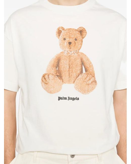 Palm Angels White Bear Regular Tee for men