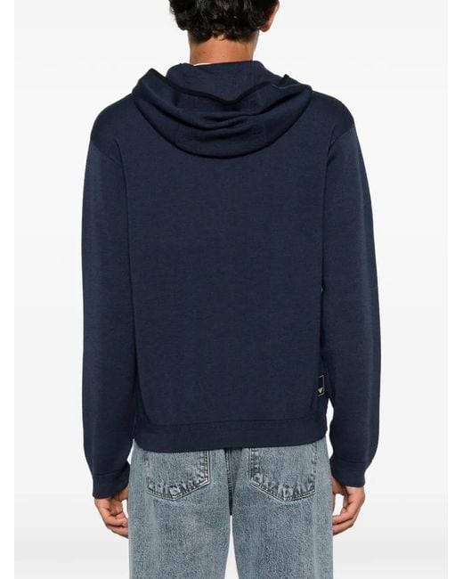 Emporio Armani Blue Zip-Up Hoodie for men