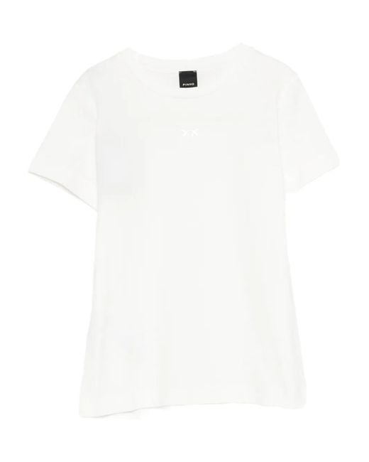 Pinko White T-Shirt With Love Birds Logo