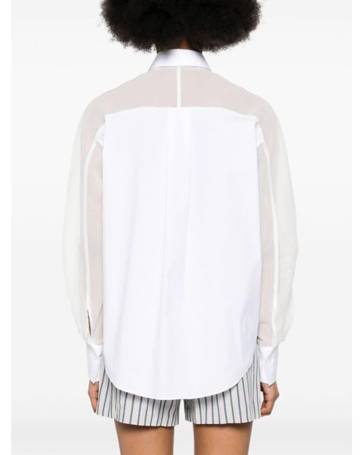 Camisa con cuello de pico Brunello Cucinelli de color White