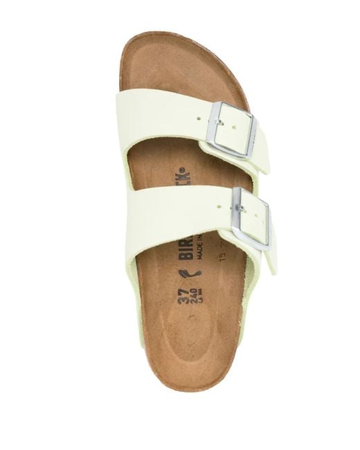 Birkenstock White Arizona Suede Slides