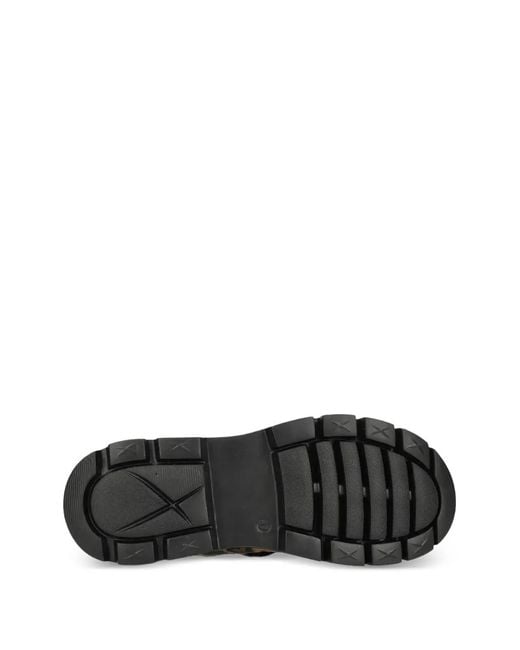 Mexx Black Leopard-Print Lace-Up Ankle Boots