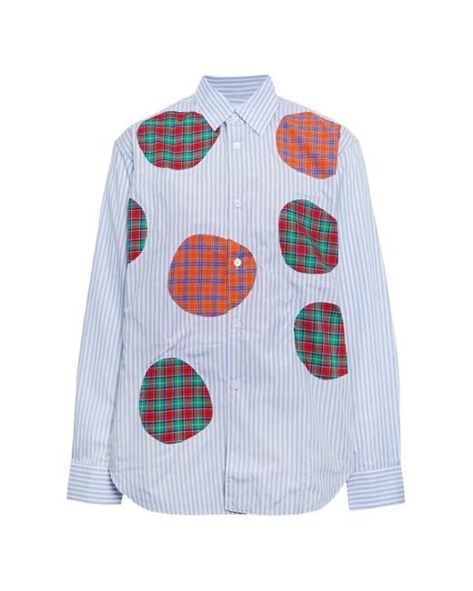 Comme des Garçons White Tartan Cotton Shirt for men